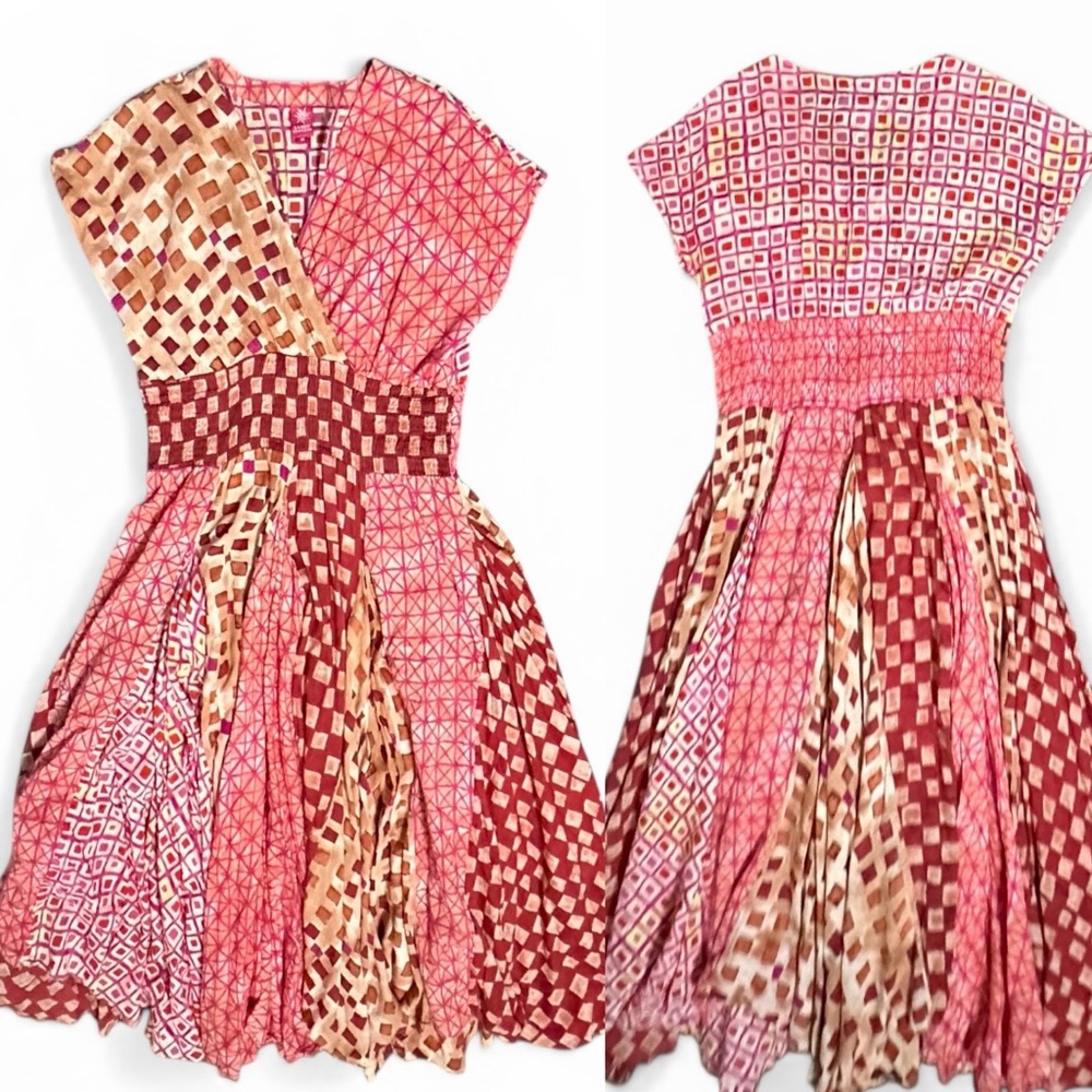 Sandy Starkman Eclectic Patchwork style dress Siz… - image 4